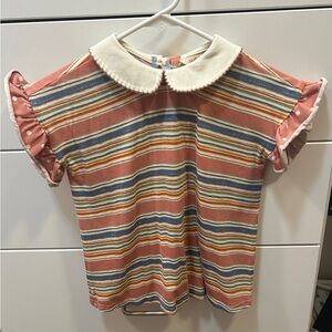 Matilda Jane girls striped shirt. Size 6.